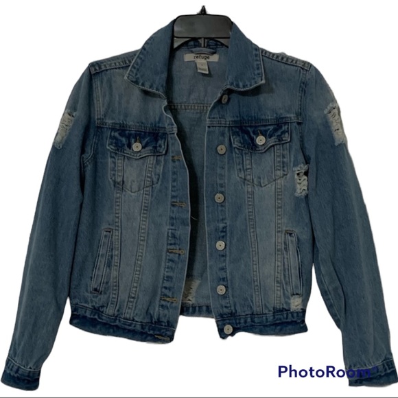 refuge Jackets & Blazers - Distressed Jean Jacket S